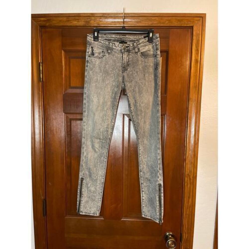 Vintage Y2K Genetic Denim Avis washed ankle zip skinny jeans size 27